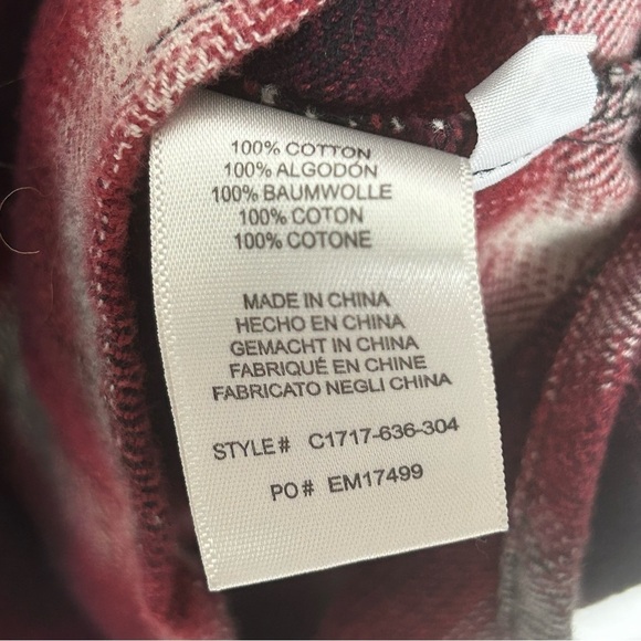 Cloth & Stone Red Plaid Button Down Long Sleeve Shirt - Picture 10 of 13